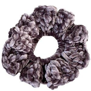 Scrunchies Brand New Handmade Crochet Velvet Pewter Color for all hair type